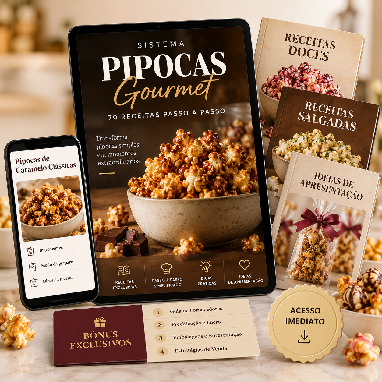 Sistema Pipocas Gourmet — 70 Receitas Passo a Passo